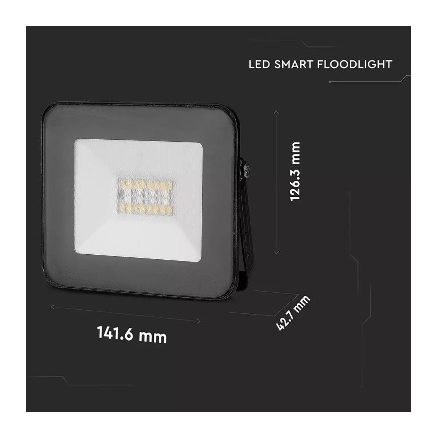 LED RGB Išmanus reguliuojamas prožektorius LED/20W/230V IP65 juodas