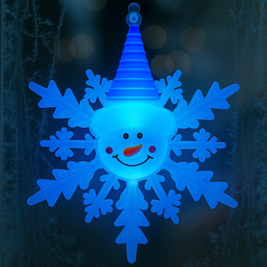 LED RGB kalėdinė dekoracija su siurbtuku LED/3xLR44 sniego senis raudona/mėlyna/žalia