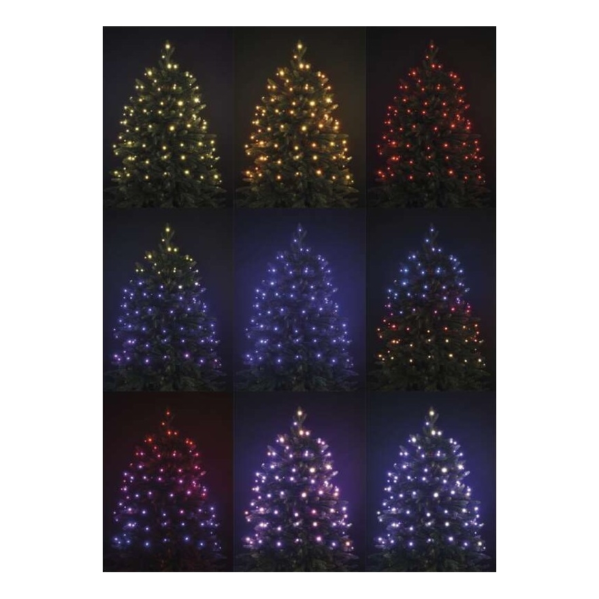 LED RGB Kalėdinė lauko girlianda 160xLED/72 režimai 19m IP44 + valdymo pultas