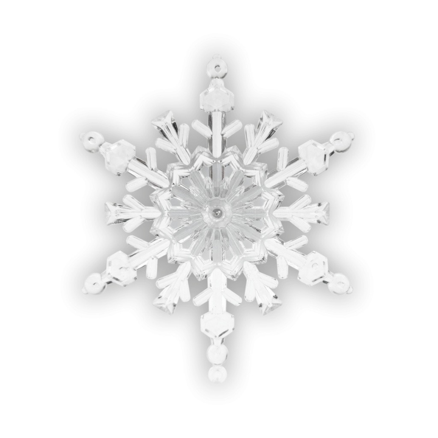 LED RGB kalėdinė snaigės formos dekoracija su siurbtuku LED/3xLR44