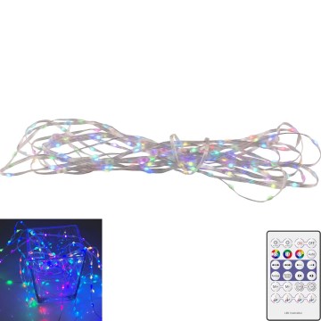 LED RGB Kelėdinė girlianda LED/10W/5V 10 m USB + nuotolinio valdymo pultas
