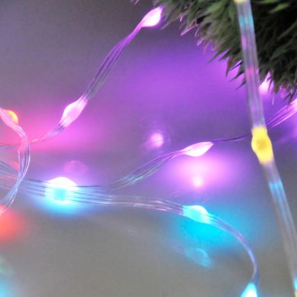 LED RGB Kelėdinė girlianda LED/10W/5V 10 m USB + nuotolinio valdymo pultas