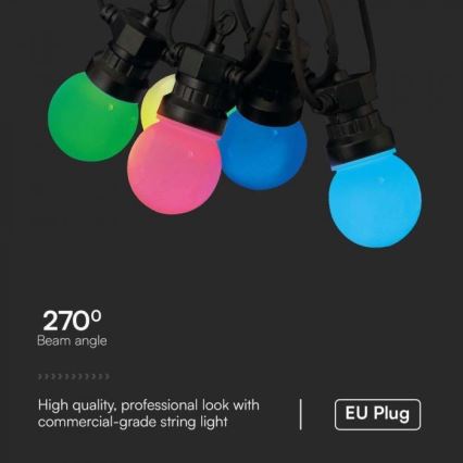 LED RGB Lauko girlianda STRING 13 m 15xLED/0,5W/230V IP44 + nuotolinio valdymo pultas