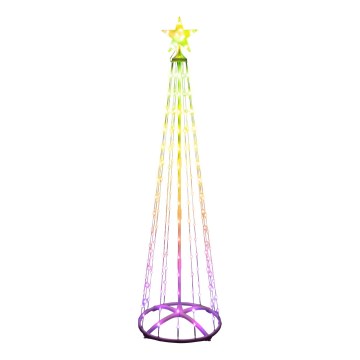 LED RGB lauko kalėdinė eglutė 190xLED/230V 1,8 m IP44 + nuotolinis pultas
