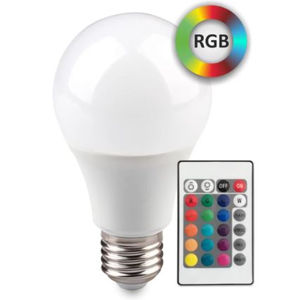 LED RGB lemputė E27/6W/230V reguliuojama 3000K