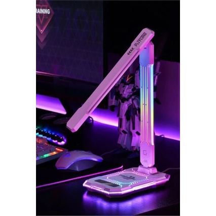 LED RGB Pritemdoma įkraunama jutiklinė stalinė lempa su belaidžiu įkrovimu LED/7,5W/5V 2700-5300K balta
