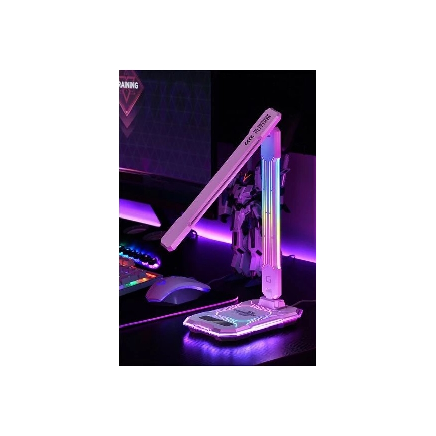 LED RGB Pritemdoma įkraunama jutiklinė stalinė lempa su belaidžiu įkrovimu LED/7,5W/5V 2700-5300K balta