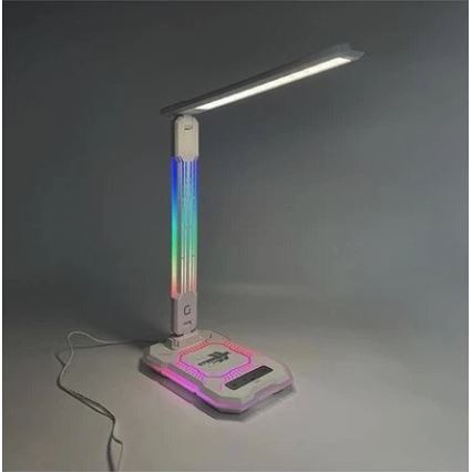 LED RGB Pritemdoma įkraunama jutiklinė stalinė lempa su belaidžiu įkrovimu LED/7,5W/5V 2700-5300K balta