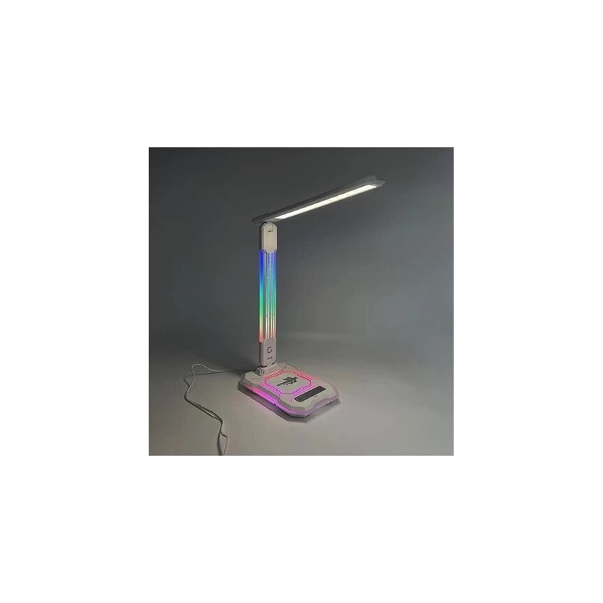LED RGB Pritemdoma įkraunama jutiklinė stalinė lempa su belaidžiu įkrovimu LED/7,5W/5V 2700-5300K balta
