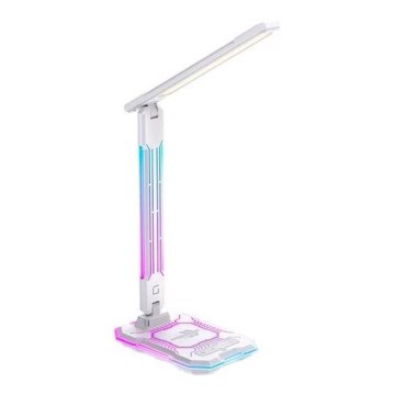 LED RGB Pritemdoma įkraunama jutiklinė stalinė lempa su belaidžiu įkrovimu LED/7,5W/5V 2700-5300K balta