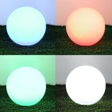 LED RGB Pritemdoma saulės lempa GARDEN BALL LED/5W/3,7V 3000K IP54 d. 40 cm + nuotolinio valdymo pultas