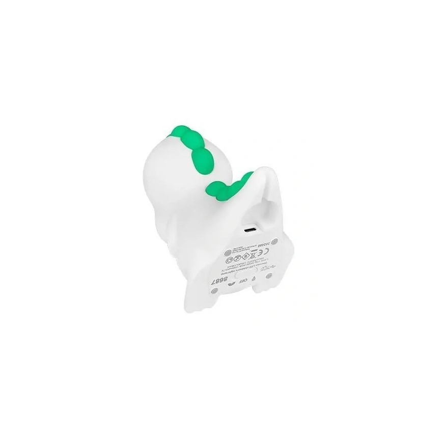 LED RGBW Pritemdomas įkraunamas vaikiškas naktinis šviestuvas LED/2,5W/5V 3000K 1200 mAh dinozauras