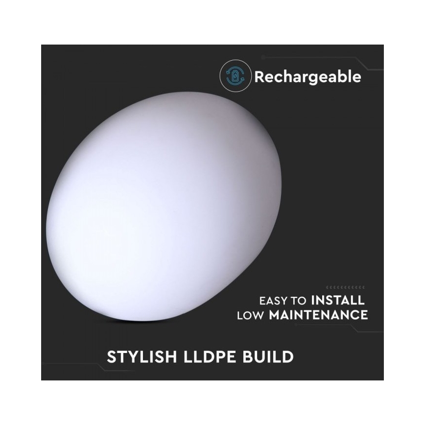 LED RGB Pritemdomas lauko lempa LED/1W/5V 1000 mAh 20cm IP67 + nuotolinio valdymo pultas