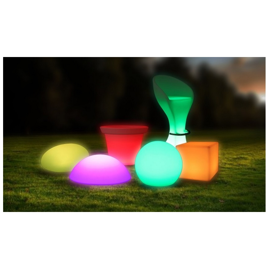 LED RGB Pritemdomas lauko lempa LED/1W/5V 1000 mAh 20cm IP67 + nuotolinio valdymo pultas