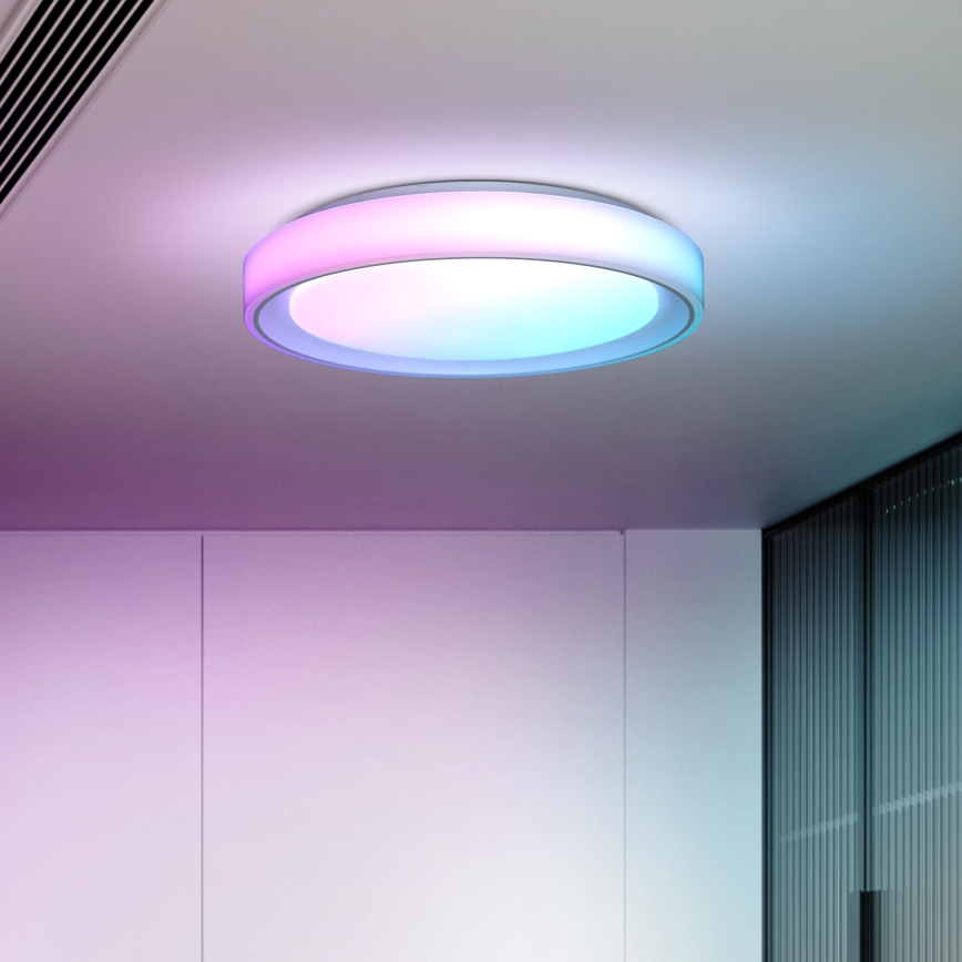 LED RGB pritemdomas lubinis šviestuvas FLOCO LED/30W/230V 3000-6500K + RGB/6W diametras 40cm + nuotolinio valdymo pultas