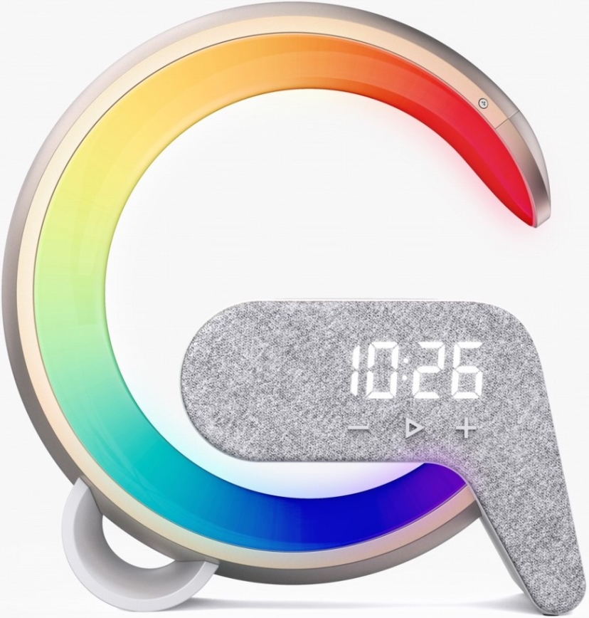 LED RGB Pritemdomas stalinis šviestuvas Su žadintuvas ir Qi įkrovimas 30W/230V auksas
