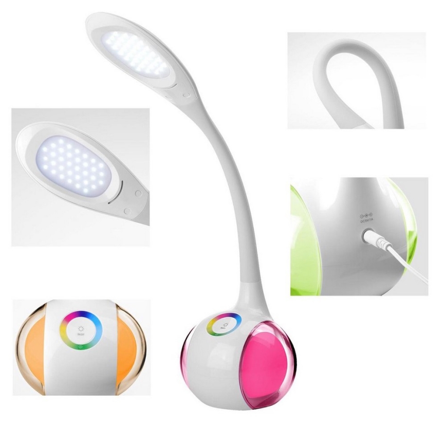 LED RGB pritemdomas stalo šviestuvas LED/7W/230V baltas