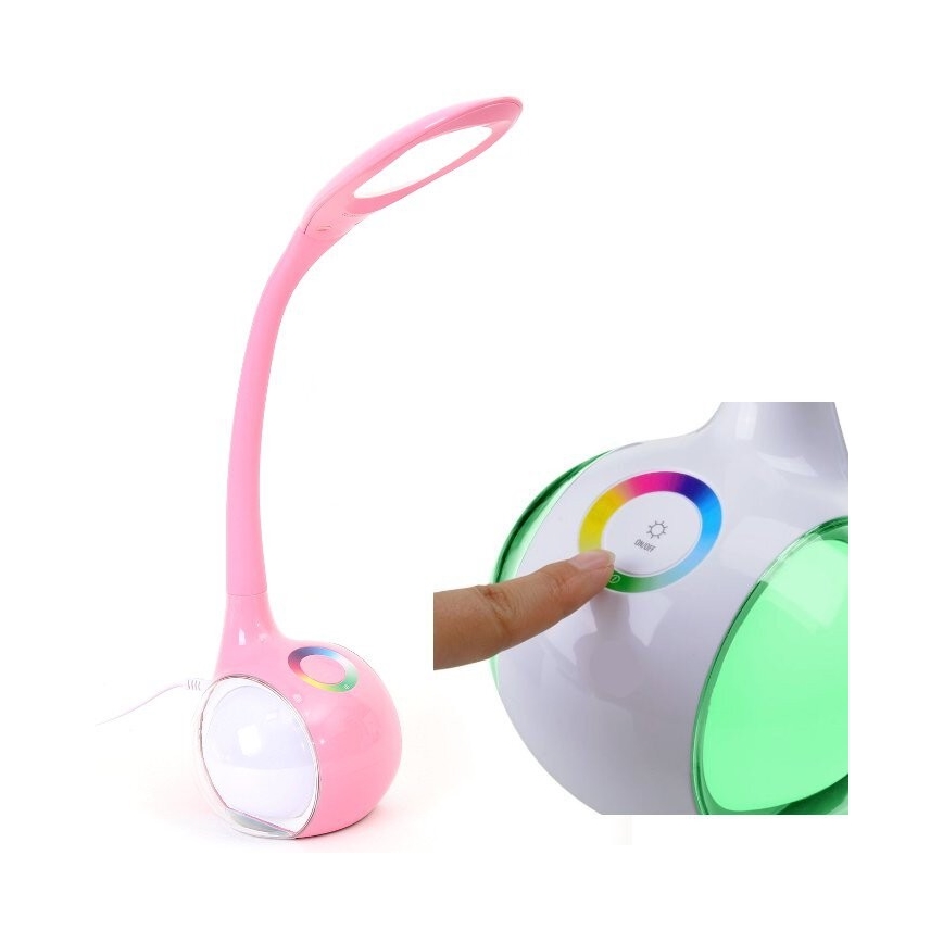 LED RGB pritemdomas stalo šviestuvas LED/7W/230V rožinis