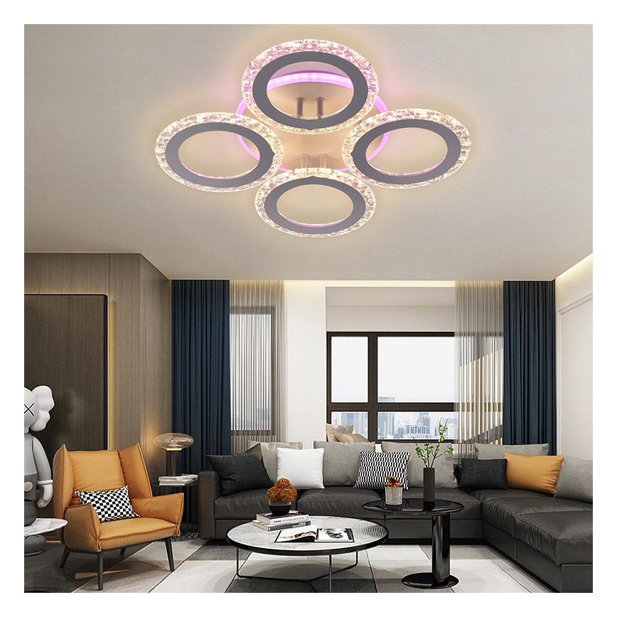 LED RGB pritemdomas tvirtinamas sietynas LED/55W/230V 3000-6500K + nuotolinio valdymo pultas