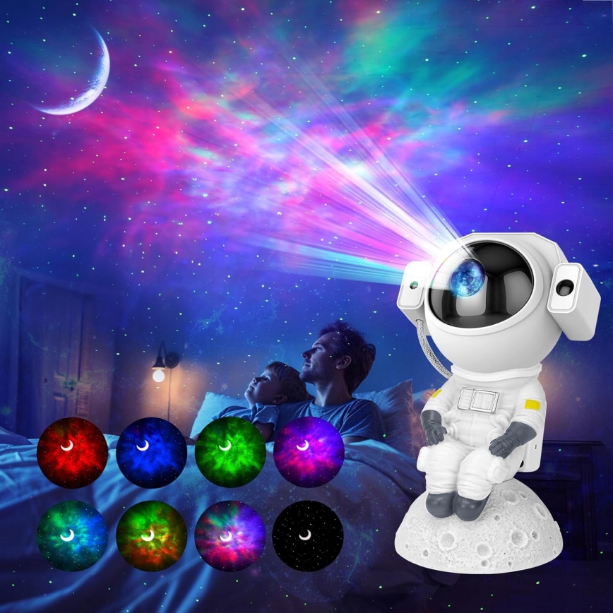LED RGB projektorius 3 viename LED/5W/5V 3000/4000/6000K astronautas + nuotolinio valdymo pultas