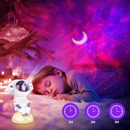 LED RGB projektorius 3 viename LED/5W/5V 3000/4000/6000K astronautas + nuotolinio valdymo pultas