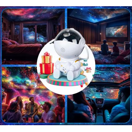 LED RGB projektorius LED/5W/5V astronautas + nuotolinis valdymas