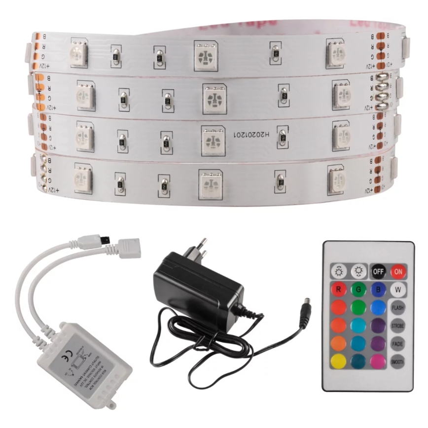 LED RGB Reguliuojama juosta 5m LED/18W/12V IP20 + VP