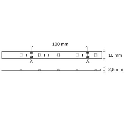 LED RGB Reguliuojama juosta laukui 5m LED/14W/12V IP65 + VP