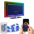LED RGB reguliuojama juosta televizoriui LED/6W/5V Wi-Fi Tuya + nuotolinio valdymo pultas 0,5m