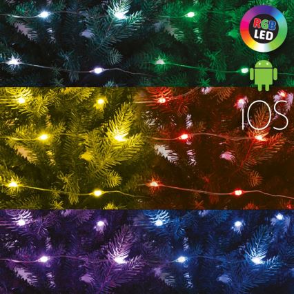 LED RGB Reguliuojama Kalėdinė girlianda 200xLED/29 funkcijos 20,4m