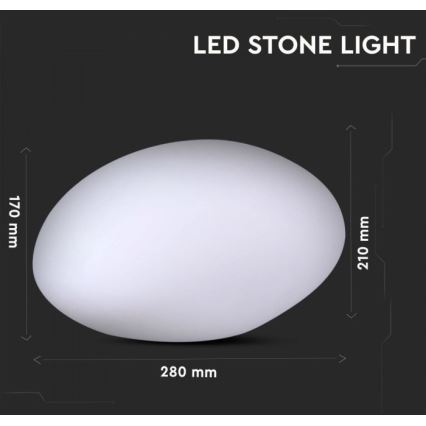 LED RGB Reguliuojama lauko lempa LED/1W/230V 28cm IP67 + VP