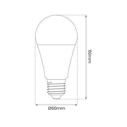 LED RGB Reguliuojama lemputė A60 E27/8W/230V 2700-6500K Wi-Fi Tuya