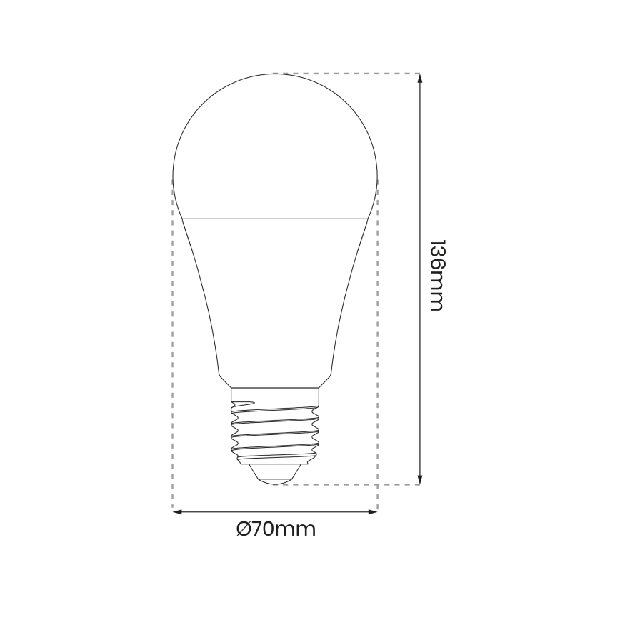 LED RGB Reguliuojama lemputė A70 E27/11W/230V 2700-6500K Wi-Fi Tuya