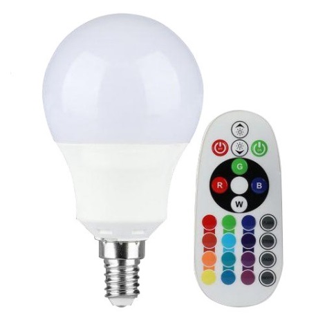 LED RGB Reguliuojama lemputė E14/3,5W/230V 4000K + VP