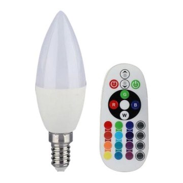 LED RGB reguliuojama lemputė E14/3,5W/230V 6400K + nuotolinio valdymo pultas