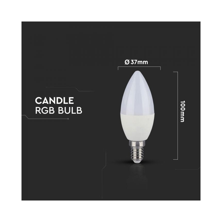 LED RGB reguliuojama lemputė E14/3,5W/230V 6400K + nuotolinio valdymo pultas
