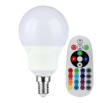 LED RGB Reguliuojama lemputė E14/3,5W/230V 6400K + VP