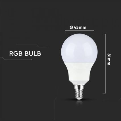 LED RGB Reguliuojama lemputė E14/3,5W/230V 6400K + VP