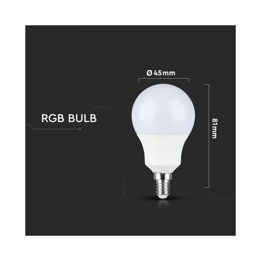 LED RGB Reguliuojama lemputė E14/3,5W/230V 6400K + VP