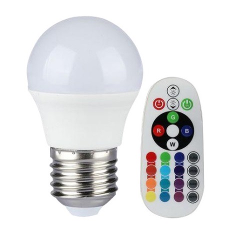 LED RGB Reguliuojama lemputė E27/3,5W/230V 3000K + VP