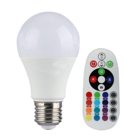 LED RGB Reguliuojama lemputė E27/6W/230V 6400K + VP