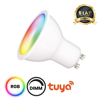 LED RGB Reguliuojama lemputė GU10/5W/230V 2700-6500K Wi-Fi Tuya