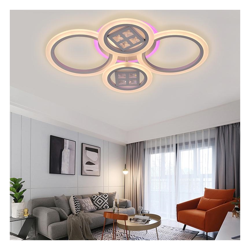 LED RGB Reguliuojamas ant pagrindo montuojamas sietynas LED/50W/230V 3000-6500K + valdymo pultas