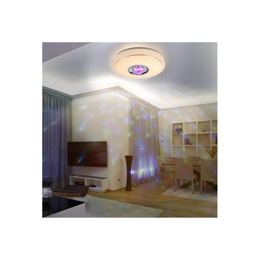 LED RGB Reguliuojamas lubinis šviestuvas MAGIC DISCO LED/18W/230V + valdymo pultas