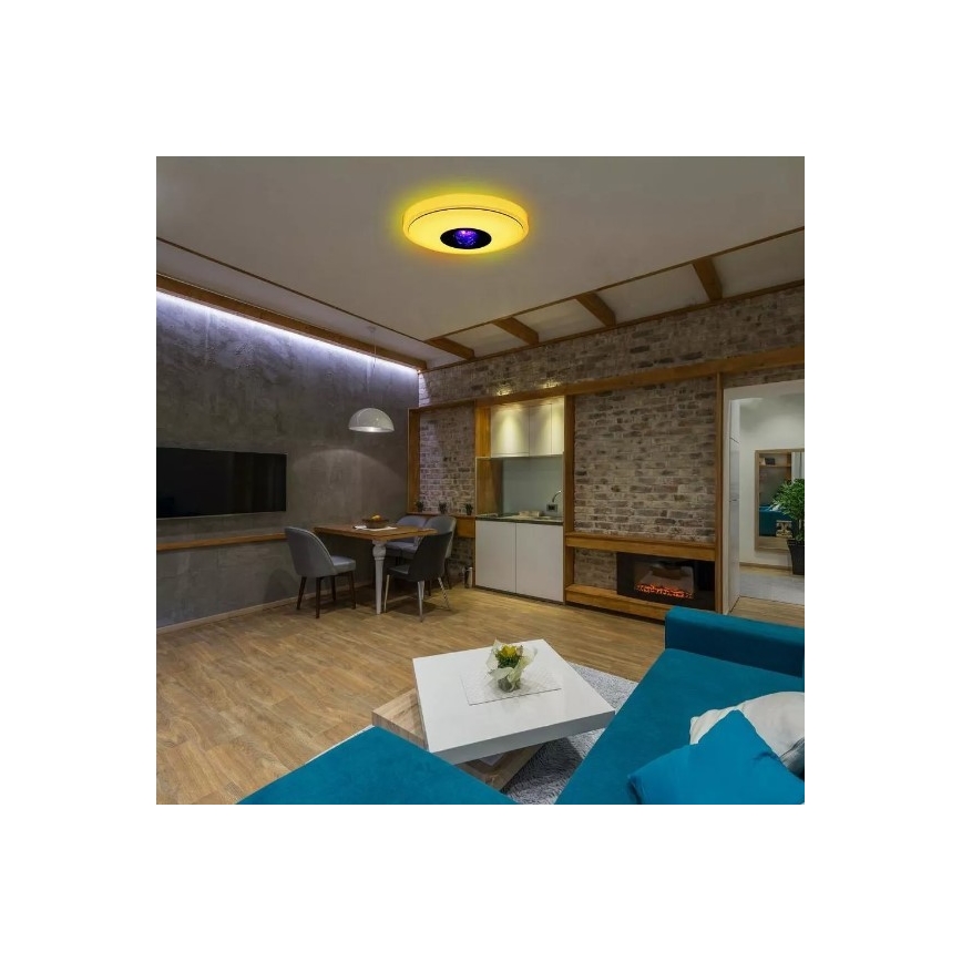 LED RGB Reguliuojamas lubinis šviestuvas MAGIC DISCO LED/18W/230V + valdymo pultas