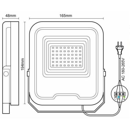 LED RGB Reguliuojamas prožektorius LED/30W/230V 3000K-6500K Wi-Fi Tuya IP65