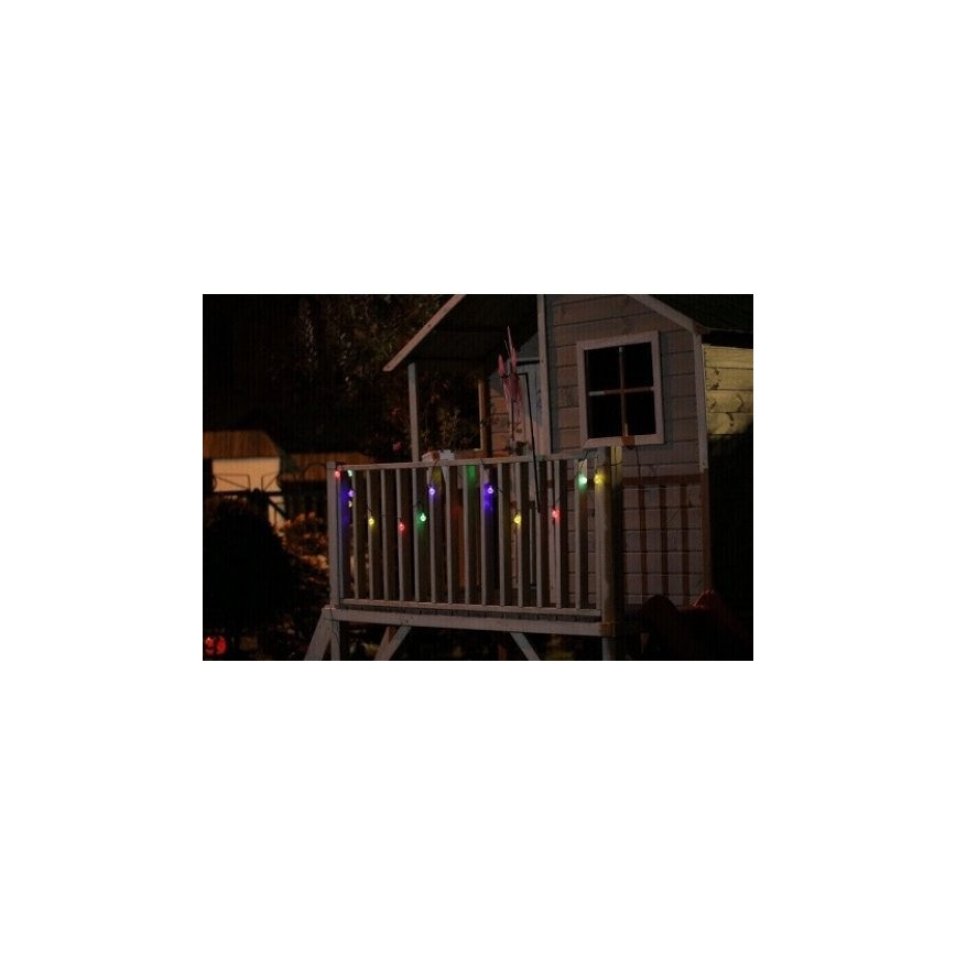 LED RGB Saulės energija įkraunamas šviestuvas 20xLED/1xAAA/1.2V/300mAh IP44 su prieblandos jutikliu