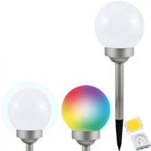 LED RGB Saulės energija įkraunamas šviestuvas BALL LED/0,2W/AA 1,2V/600mAh IP44