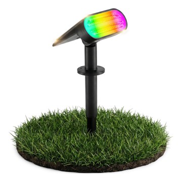 LED RGB saulės lempa 2 viename LED/3,7 V 1200 mAh IP54 juoda