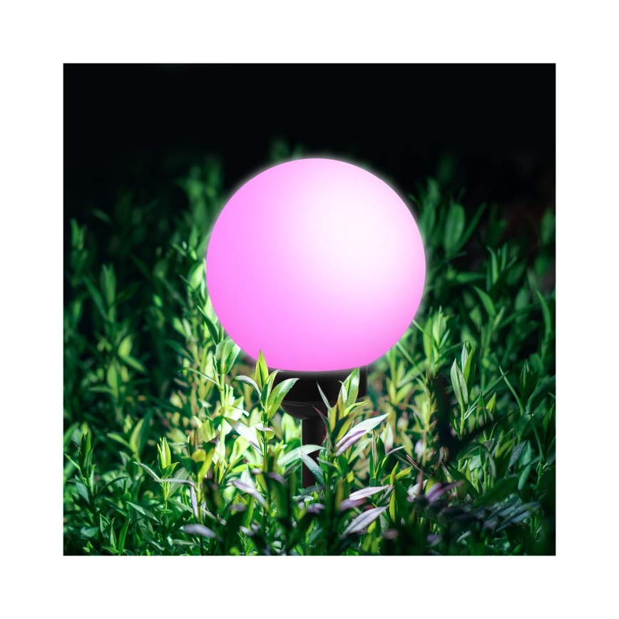 LED RGB saulės lempa SPHERE LED/1,2 V IP44 200 mAh Ø 20 cm